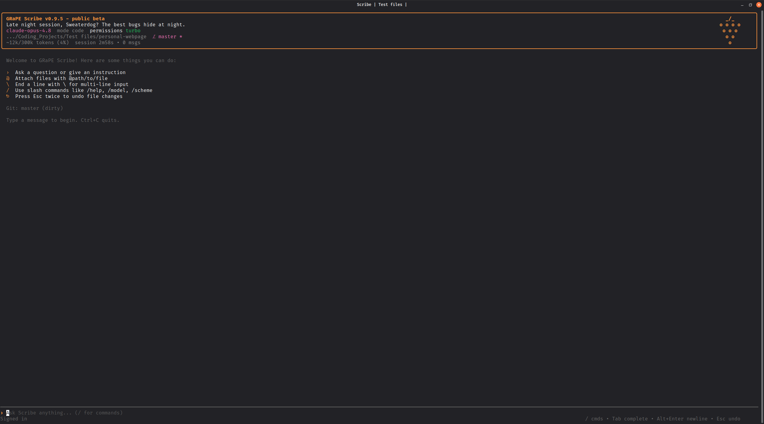 Scribe Sunset theme